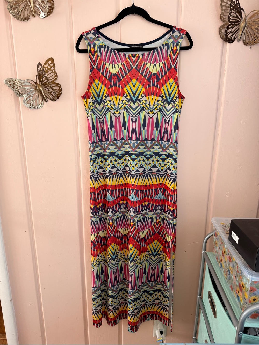 Ball Bright Geometric Print Maxi Dress - Multicolor SzM